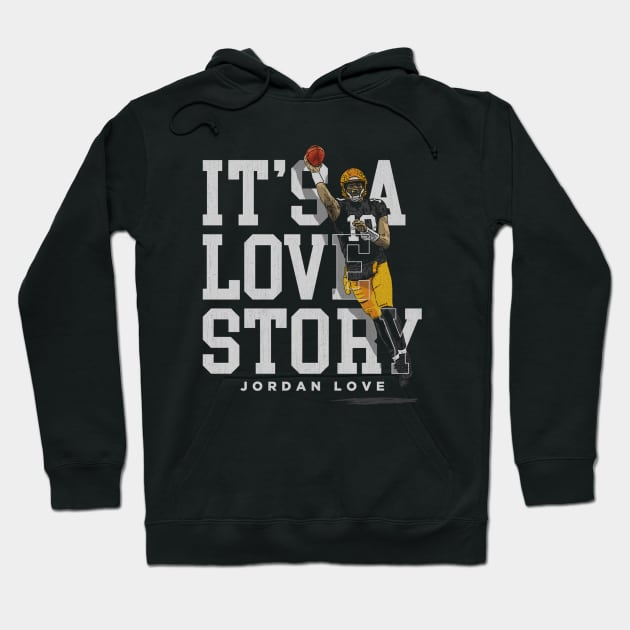 Jordan Love Green Bay Love Story Hoodie by ClarityMacaws